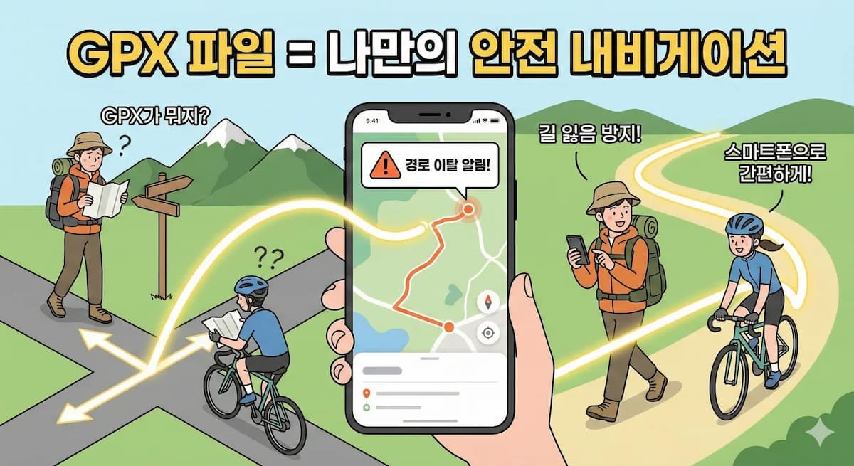 GPX 파일이란? 등산・자전거 필수 파일 100% 활용 가이드 (초보자용)